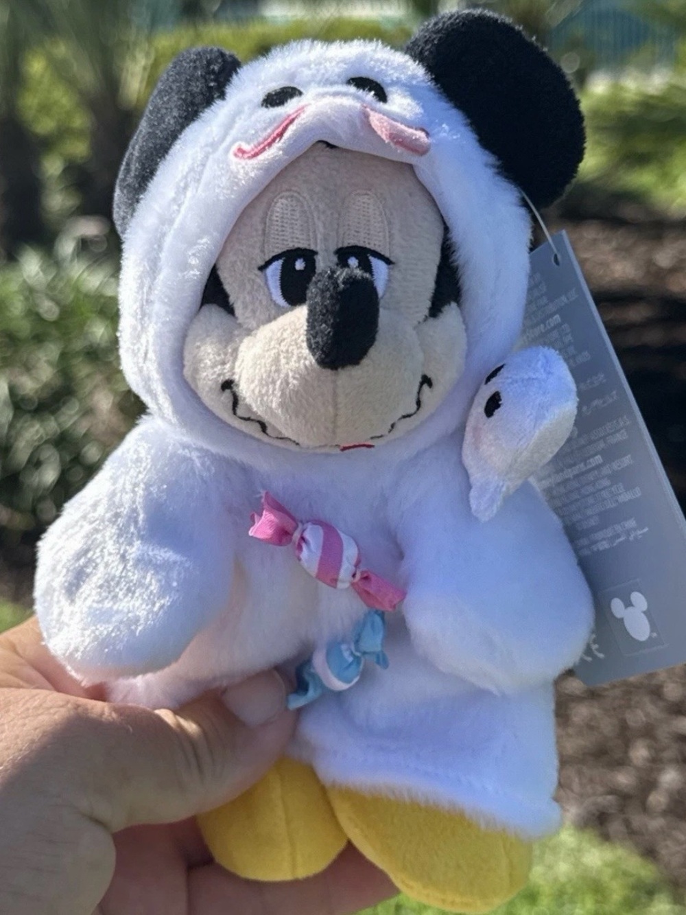 Disney Parks 2026 WDW Ghost Mickey Plush Bag Charm New
